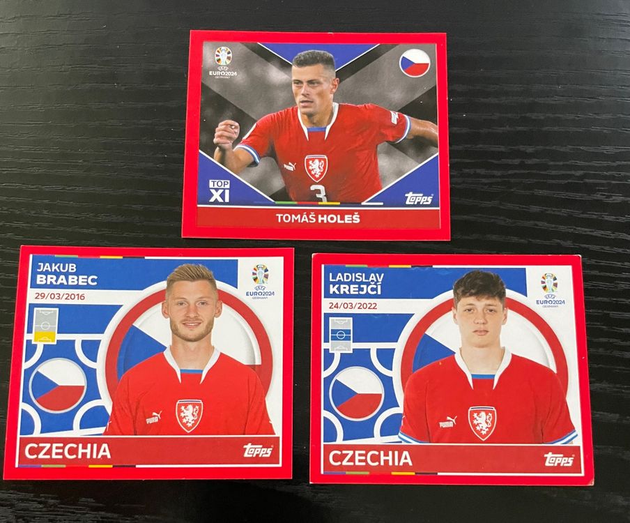 Topps Euro 2024 Sticker CZECHIA 3x- CZE TOP1- CZE 6 - CZE 12 (Gebraucht ...