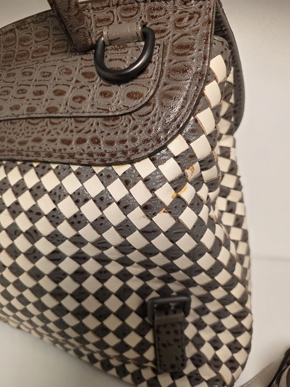 Rucksäcke: Woven Pattern Backpack Brown and White with Shoulder Strap – Gebraucht aus Dietikon von par_8zbj 5