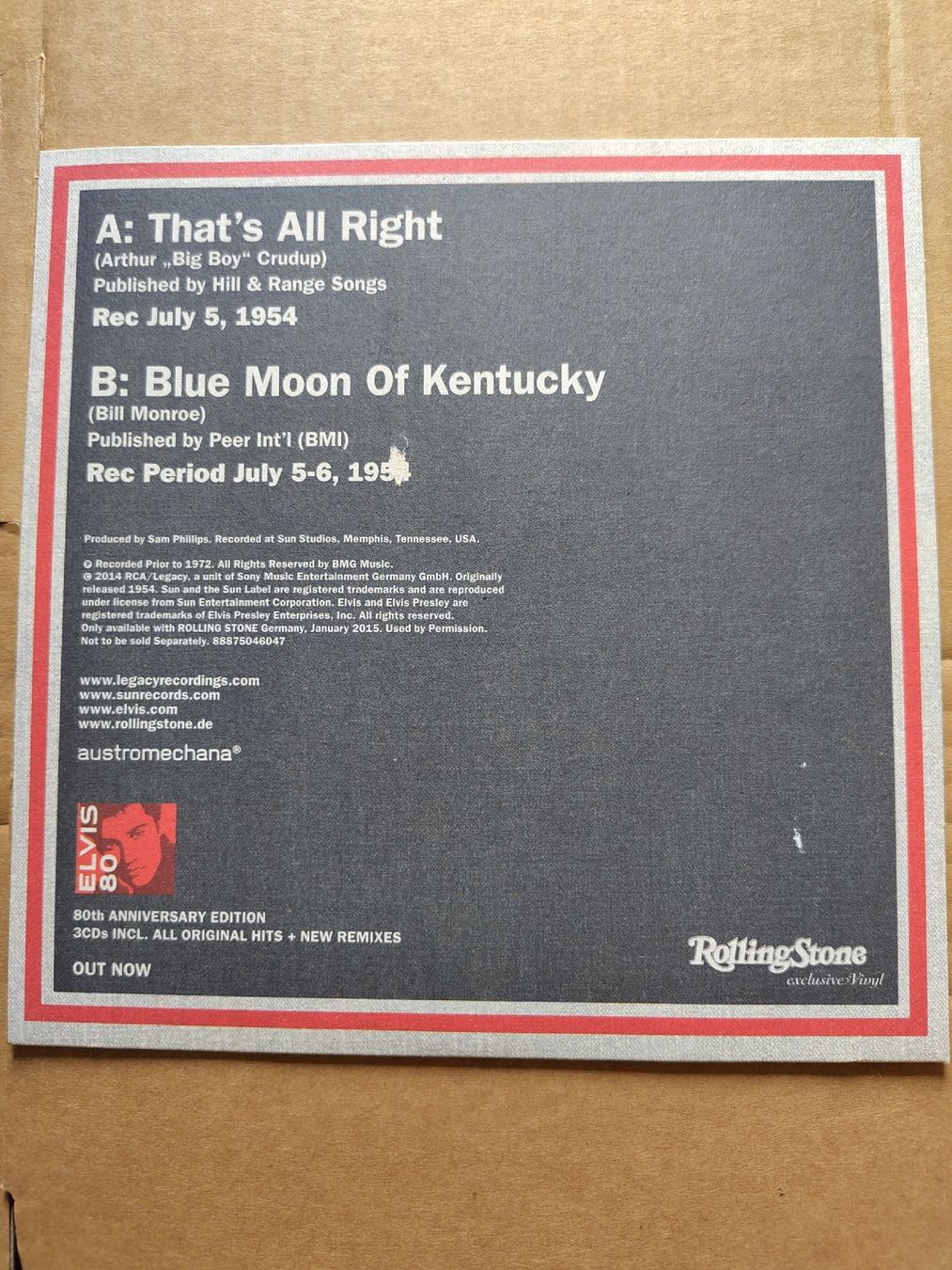 Dischi in vinile: Elvis 80 That's All Right 7" Single – Usato da Büsserach venduto da Bey23 1