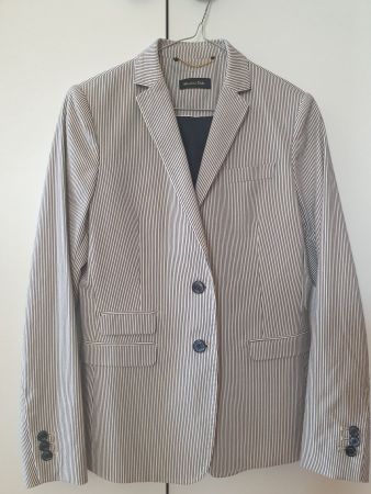 Veste Massimo Dutti ivoire et bleu foncé