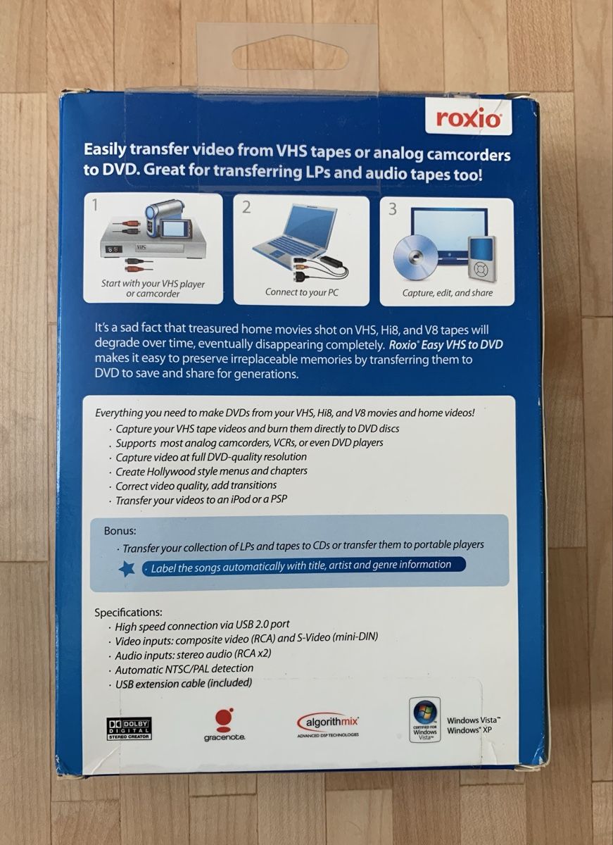 Unità & Adattatore: Roxio VHS to DVD – Nuovo (secondo la descrizione) da Horw venduto da Stoeffu735 1