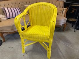 Gelber Rattan Korb Sessel, Eyecatcher für den Wintergarten