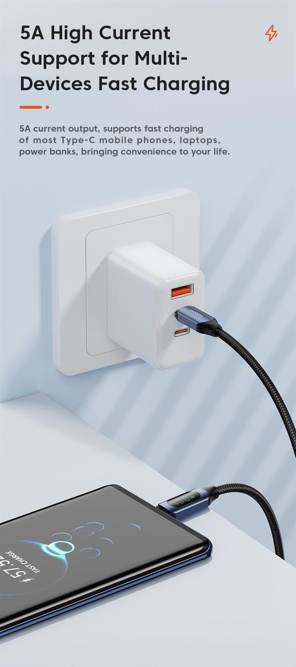 Ladegeräte: câble de recharge rapide USB 100W, 2 m – Neu und originalverpackt aus Delémont von abonprix 3