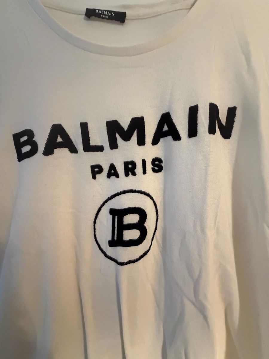 Balmain T-shirt: Maglietta Balmain Paris Uomo M cotone bianco – Usato da Lugano venduto da can_xdd8 1