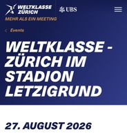 Weltklasse Zürich im Letzigrund 27.8.2026