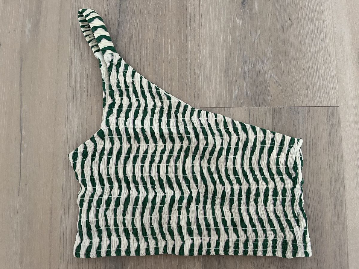 Mango Tops: one-shoulder Top gemustert Mango XS neu – Neu (gemäss Beschreibung) aus Birrwil von vanyboo