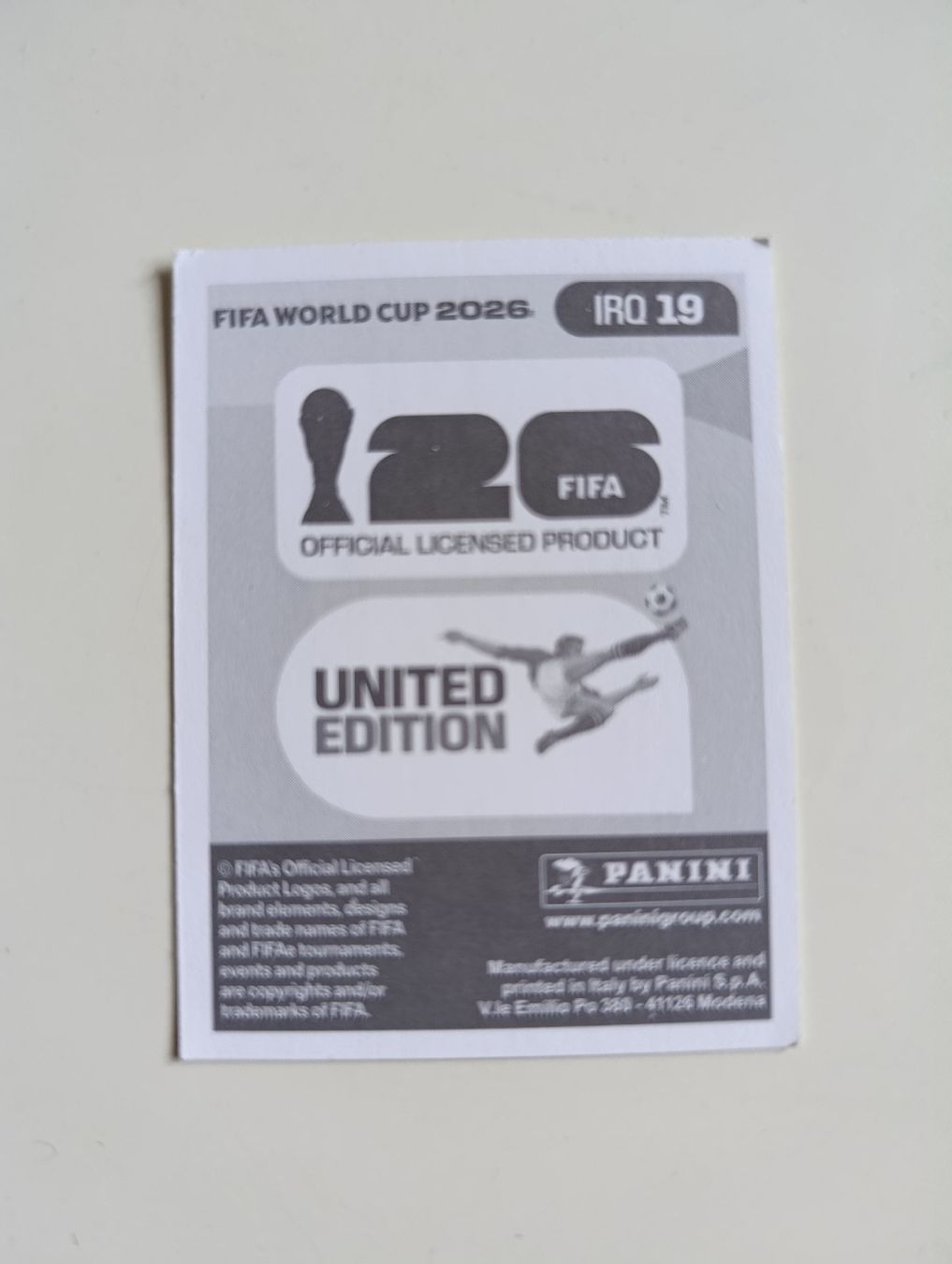 Panini Carte collezionabili: Panini World Cup 2026 IRQ 19 – Nuovo (secondo la descrizione) da Lavey-Village venduto da pas_7xd2 1