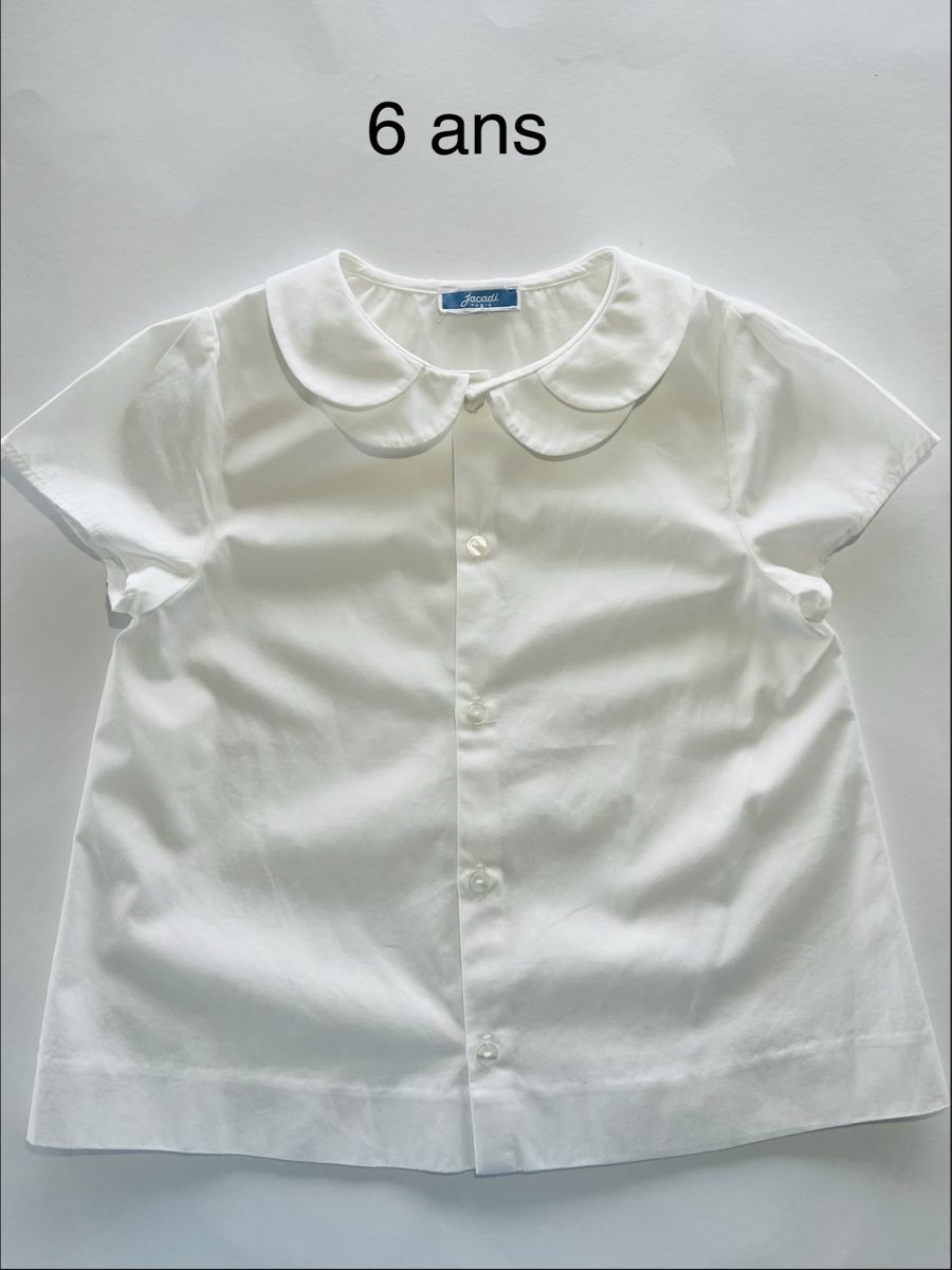 Jacadi Camicette, T-shirt & Top: Blouse blanche en popeline 6 ans - 116 - JACADI – Usato da Zug venduto da ama_fgg6