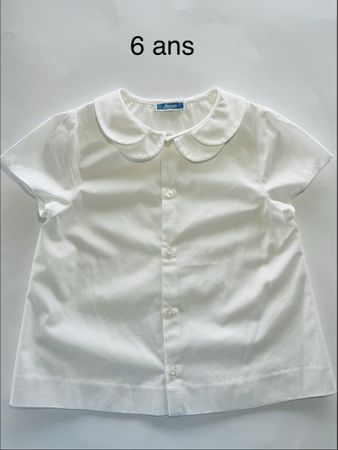 Blouse blanche en popeline 6 ans - 116 - JACADI