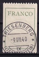 Liechtenstein Frankozettel 3 gestempelt Triesenberg 9.8.1940