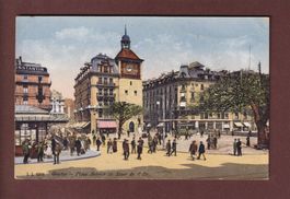 GENEVE - Place Bel-Air et Tour de l'Île - 1949 // pli //