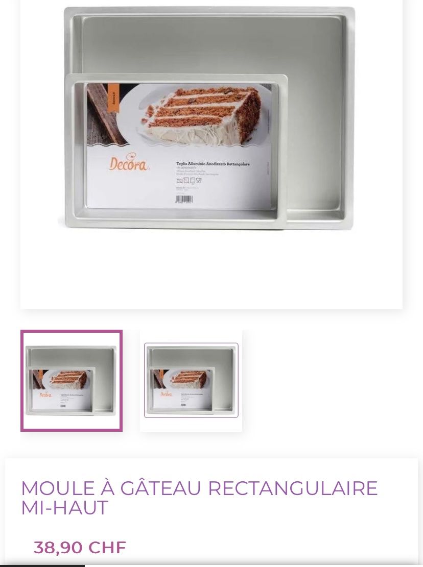 Teglie da forno: Moule rectangulaire 30x40 – Nuovo (secondo la descrizione) da Coeuve venduto da salsa011
