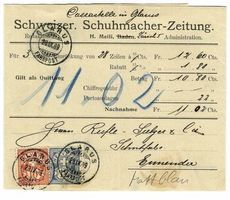 Streifband Schumacherzeitung 1899 - 12 er Mattblau für 3.--