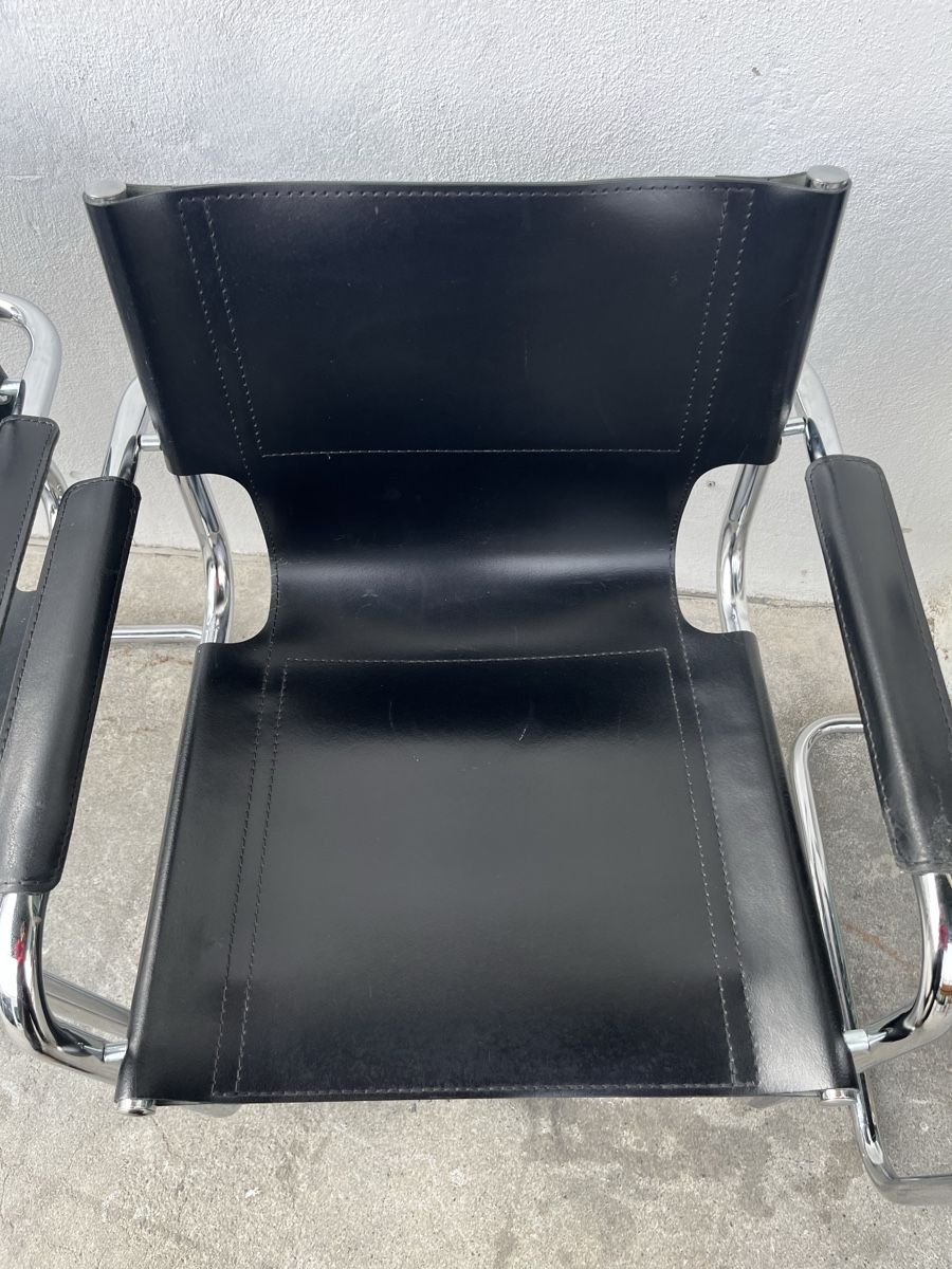 Breuer Sedie: Vintage Freischwinger Leder Chrom – Usato da Bern venduto da fotolog111 3