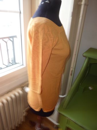 pull d'été orange taille L de la marque BENETTON pour femme