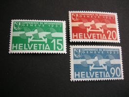 1932 GEDENKAUSGABE GENF, SATZ, POSTFRISCH MIT FALZ