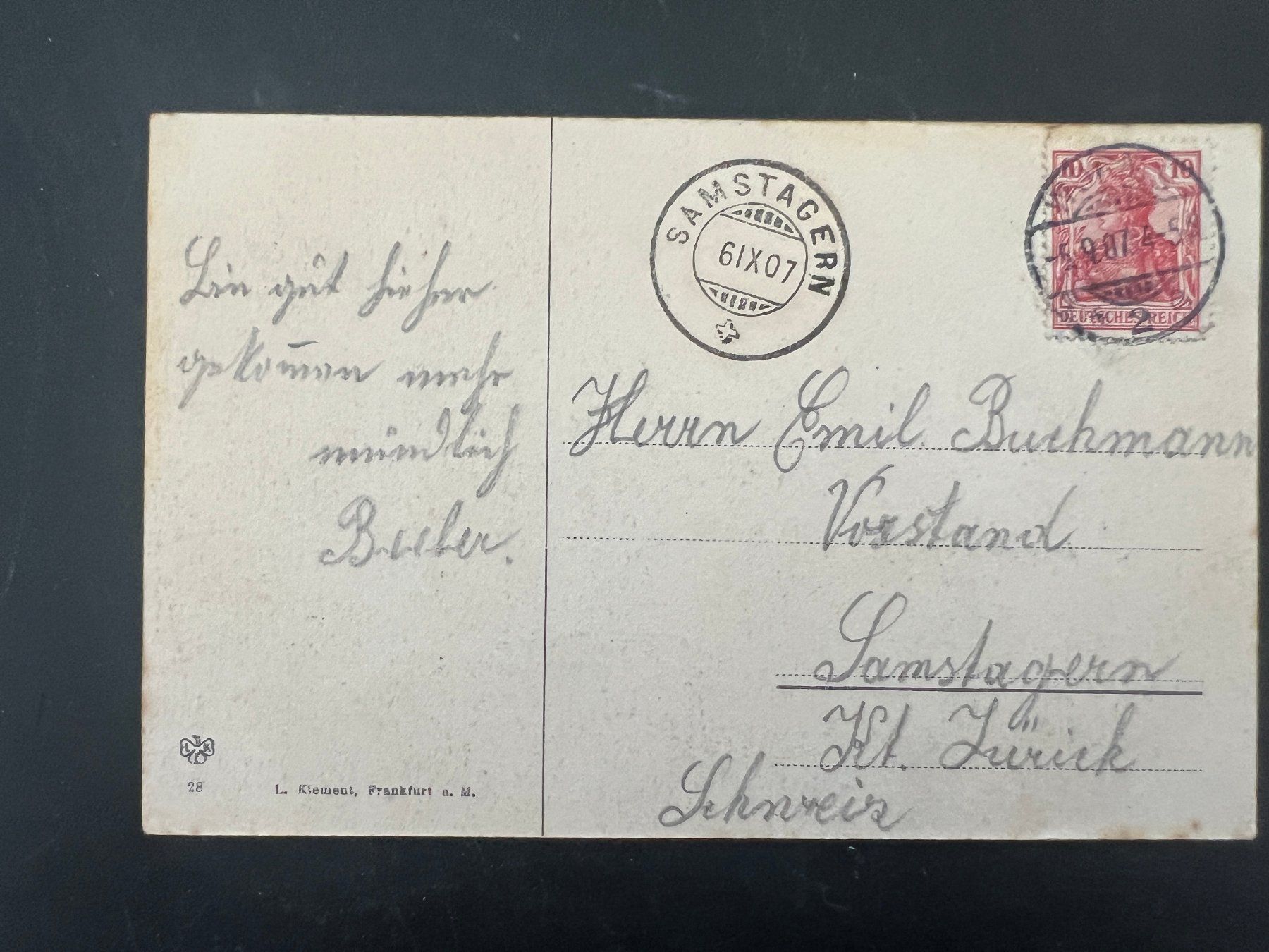 Cartoline postali: AK 1907 Worms Litho   (G451) – Usato da Hinwil venduto da Sidi4 1