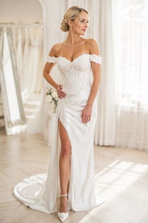 Brautkleid mit Corsage – Größe S
