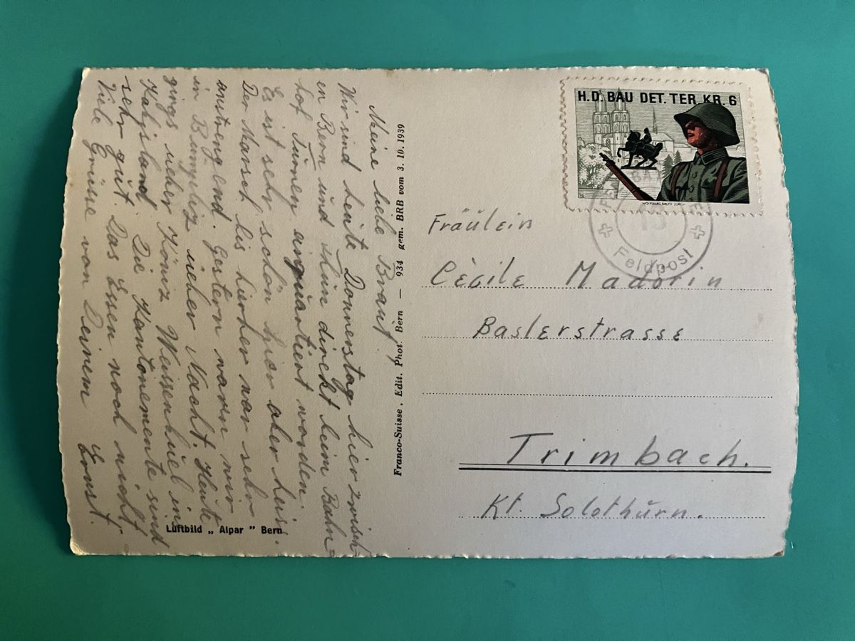 Cartoline postali: Ansichtskarte Mühlethurnen mit Feldpost Briefmarke – Usato da Bauma venduto da Baumer71 1