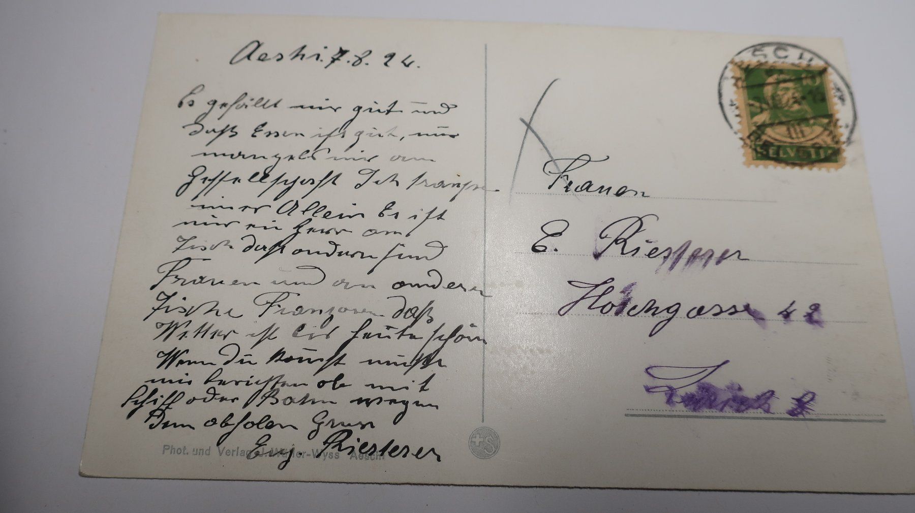 Cartoline postali: Aeschi - Landschaft 1924 – Usato da Cormoret venduto da Pascalll2001 2