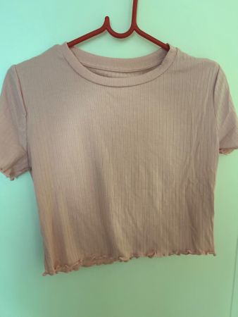 Lachsfarbenes Crop Top, Gr. S, neuwertig für den Sommer!