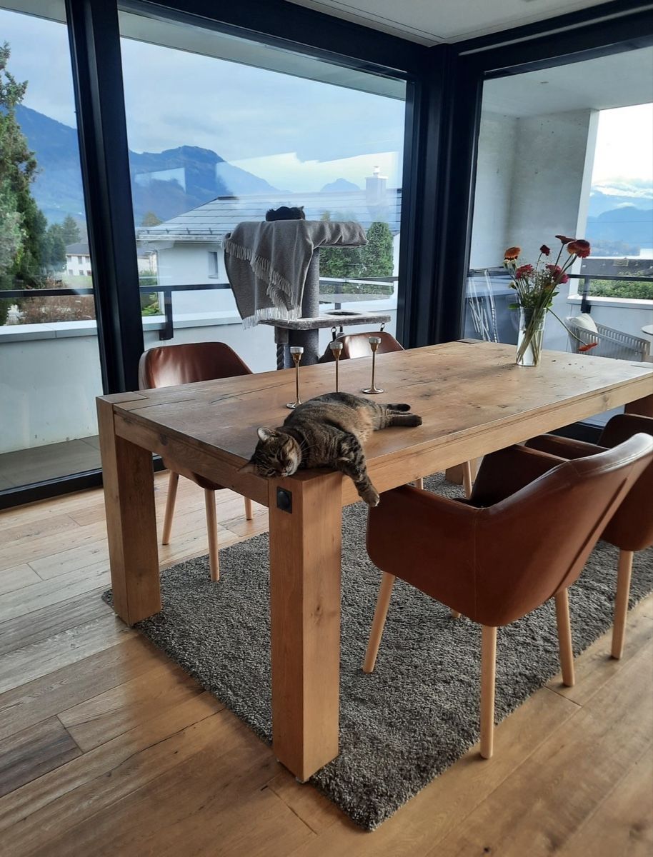 Conforama Tische: Tisch (ohne Katzen) 200x100x77 Eiche – Gebraucht aus Meggen von Aldaris 1