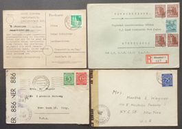 BESETZTES DEUTSCHLAND 1947–1948: 4 Poststücke