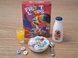 Handmade Froot Loops Frühstück Set, Auch für Maileg