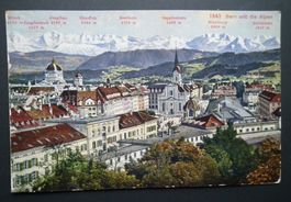 Bern und die Alpen Ansichtskarte gelaufen nach Zürich 1922