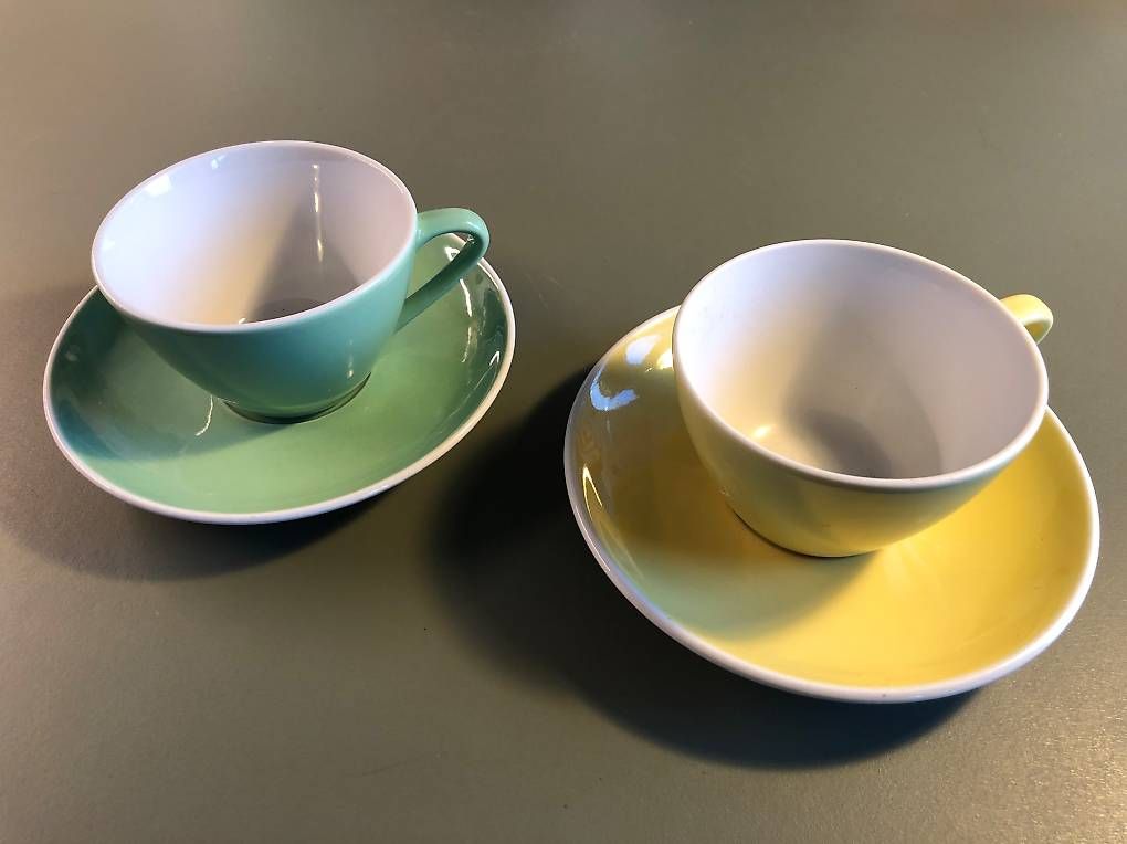 Tassen: Rössler Teetassen / Kaffeetassen mit Unterteller 2er-Set – Gebraucht aus Thun von Thoemu7
