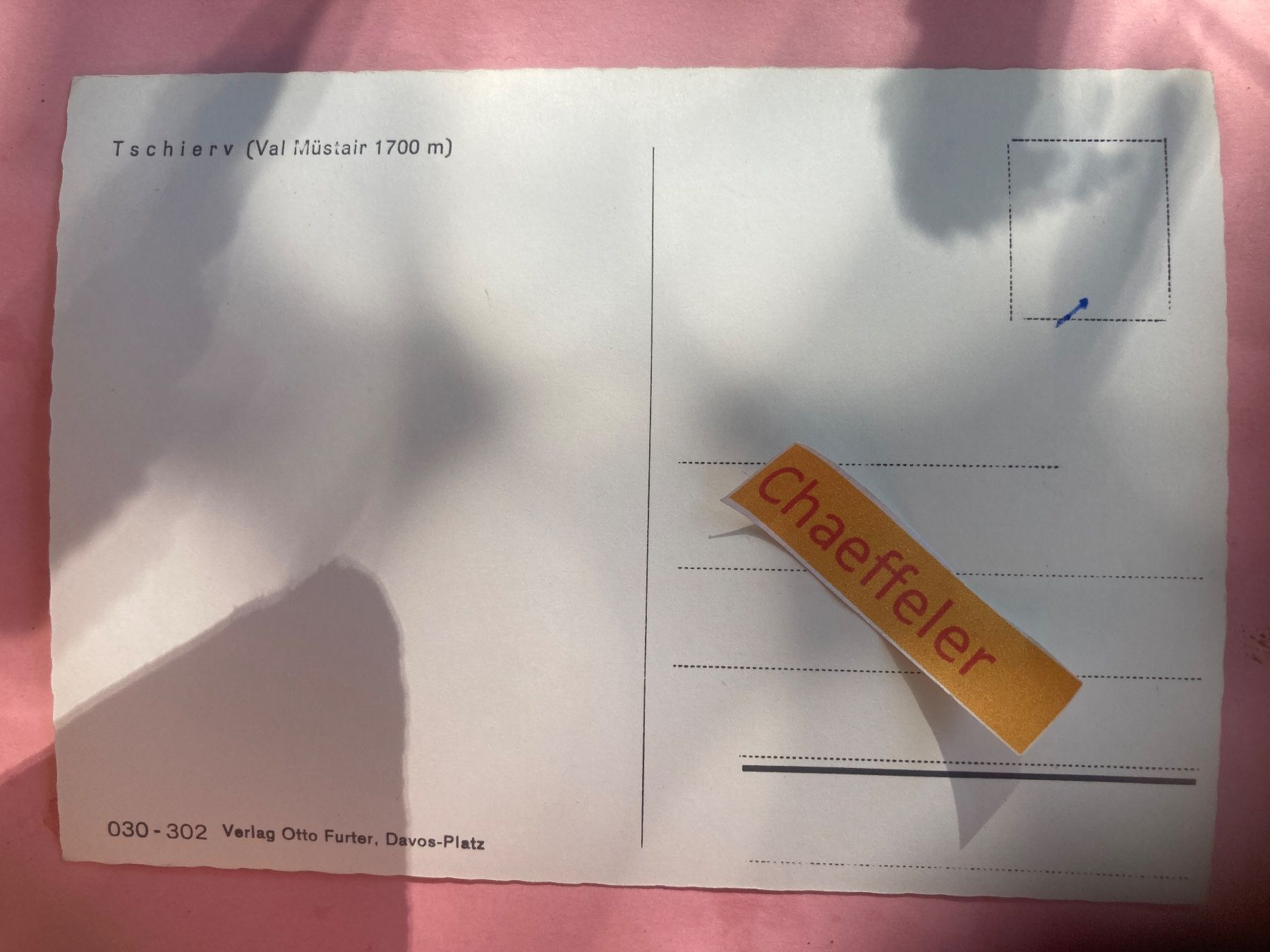 Cartoline postali: Tschierv ( Val Müstair ) – Usato da Zürich venduto da Chaeffeler 1