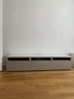 TV Møbel Weiss / Grau 3 Schubladen 