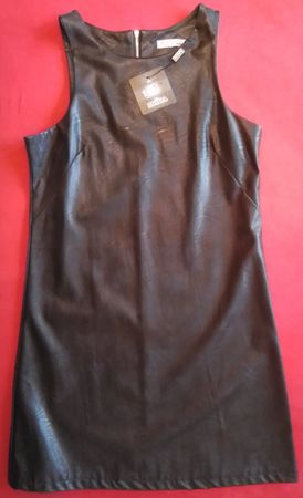 Kleid / Gr. M / schwarz / Lederlook / made in Italy NEU