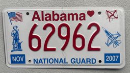 🇺🇸USA KENNZEICHEN * ALABAMA *National Guard🇺🇸