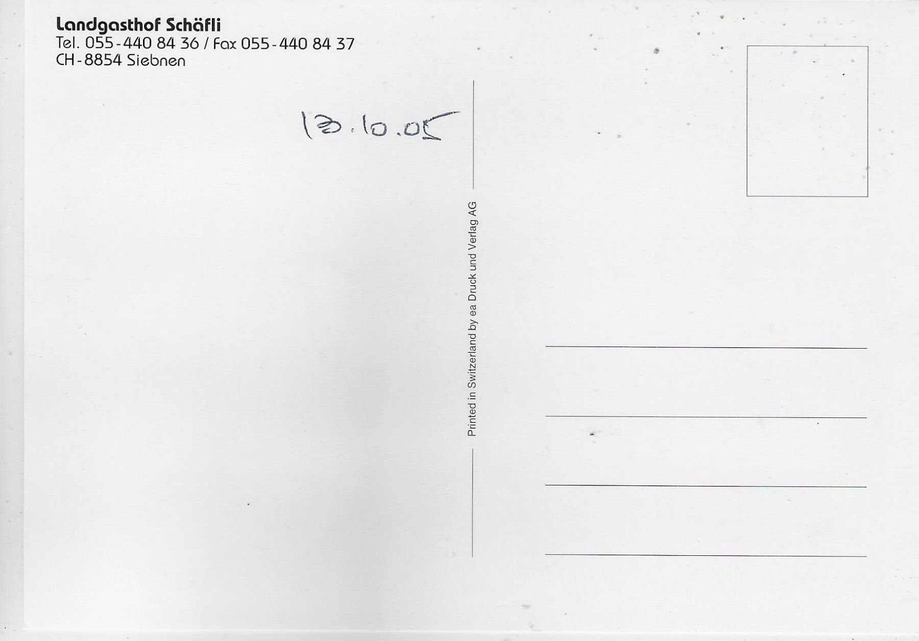 Cartoline postali: Landgasthof Schäfli - Siebnen – Usato da Ettingen venduto da Kartenplanet 1