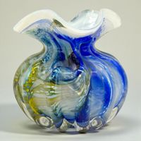 Vase Mick Et Bob Le Bleis en verre d'art soufflé