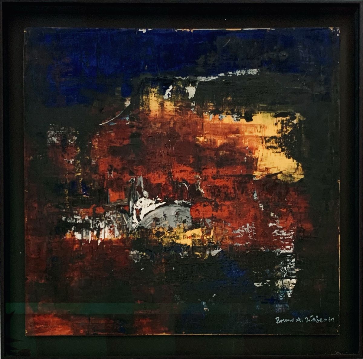 Gemälde: Schweizer Kunst - Gouache Bruno A. Weber (1918-1978) – Gebraucht aus Düdingen von polytropon_5 1