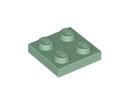 LEGO - 50x Sand Green Plate 2x2 - 3022 - NEW