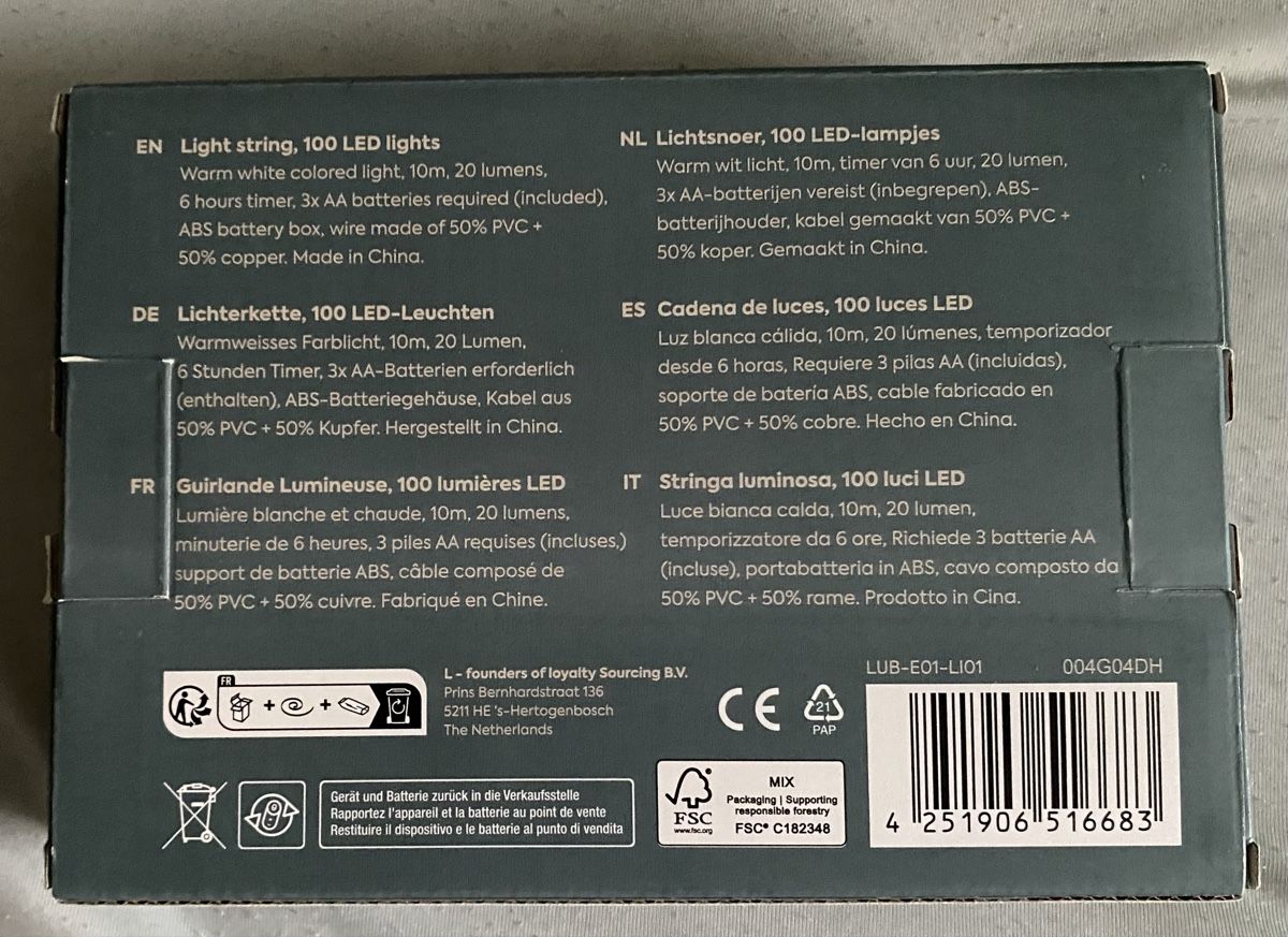 Ghirlande e barre luminose: Lichterkette 100 LED warmweiss 10m neu – Nuovo e nell'imballaggio originale da Allschwil venduto da Deal_Tiger99 2