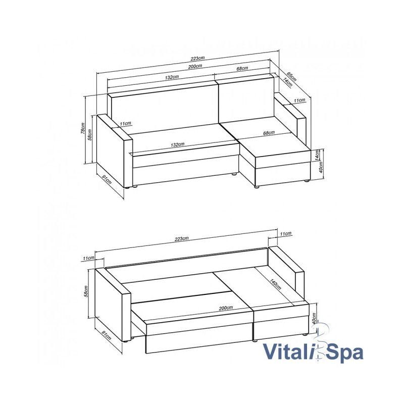 Divani: Ecksofa mit Schlaffunktion Grau/Schwarz - Sofa - Schlafsofa – Nuovo e nell'imballaggio originale da Wallenwil venduto da toesstal-vertrieb 7