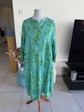 Kleid Milano Italy blau-grün gemustert Grösse 40