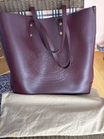 Burberry large crest leather Bag burgundy