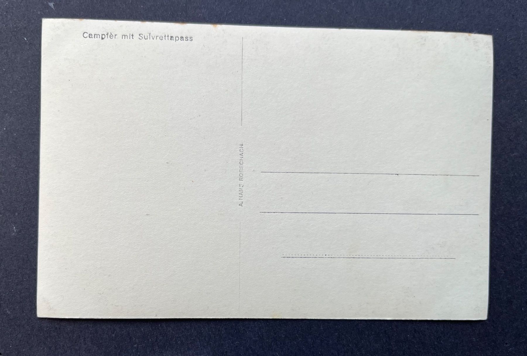 Cartoline postali: Campfèr mit Suvrettapass, ca. 1920 – Usato da Wabern venduto da DaxKarten-75 1