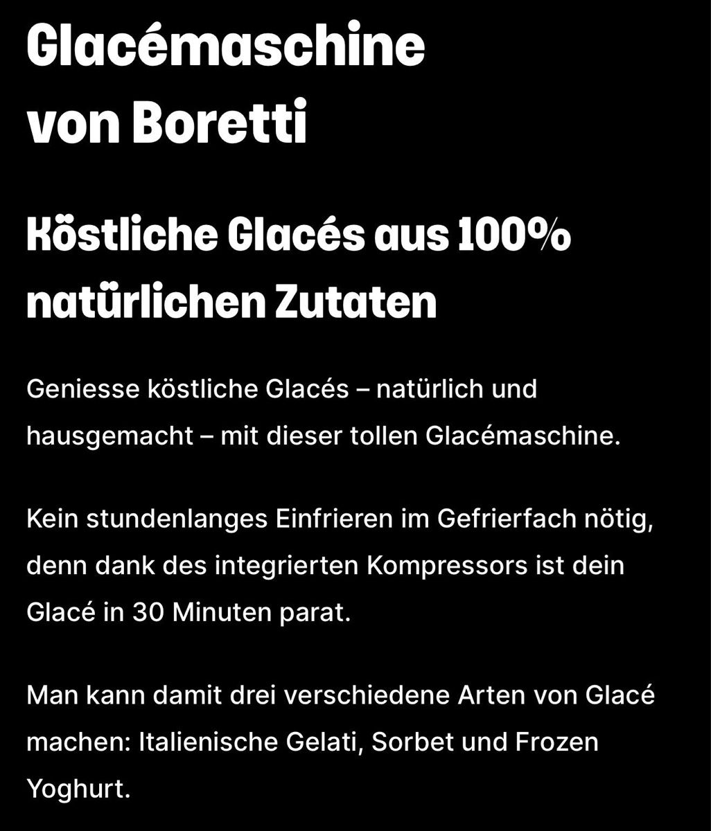Küchengeräte: Glace machine von Boretti – Gebraucht aus Adliswil von Karma09 2