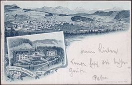 1901, Litho-Karte von WALD (ZH) Sanatorium, mit 65B, sauber