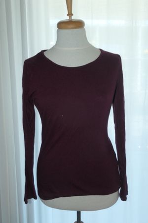 Damen Langarmshirt Aubergine Grösse M Cashmere Blend