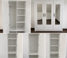 Paidi Wardrobe with 3 doors and mirrors, white, 