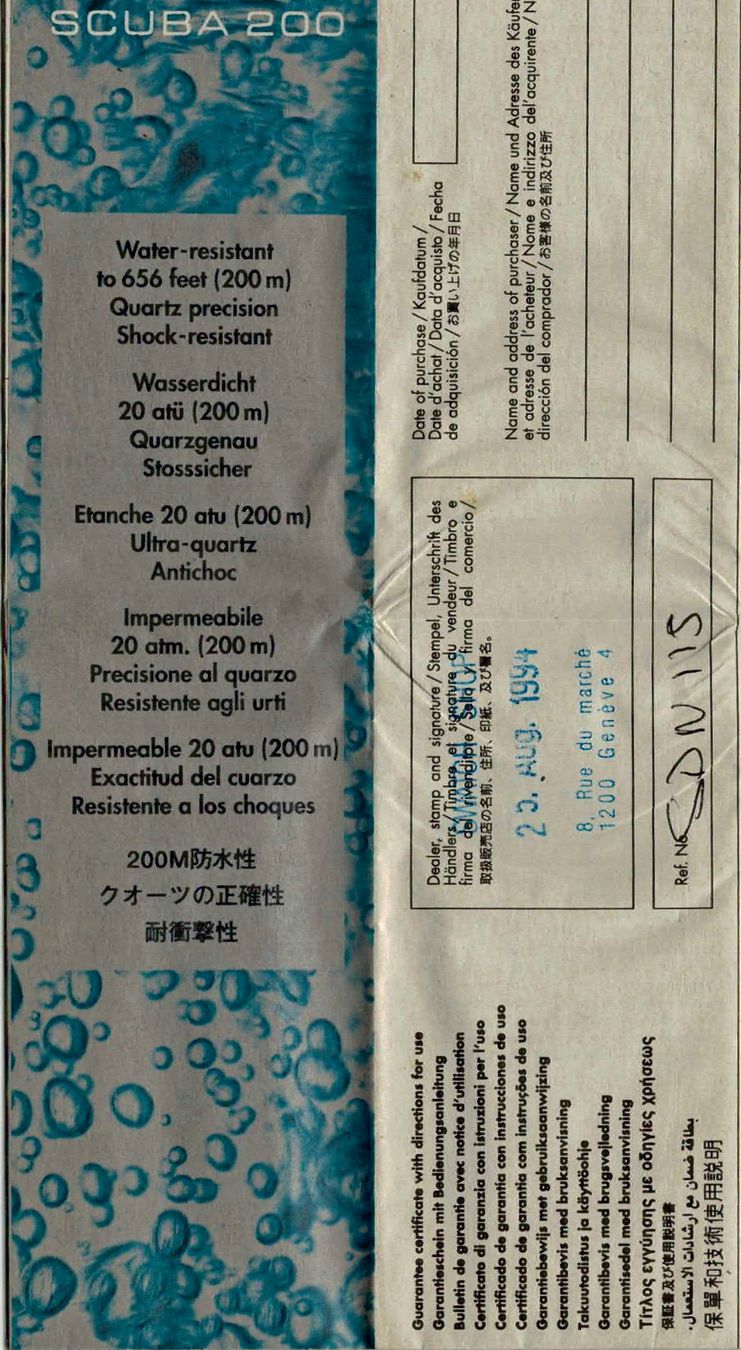 Swatch Uhren: Original Swatch Scuba 200 v '94 "Underpressure" RefNr SDN115 – Gebraucht aus Reinach BL von Thomas_Basel 5