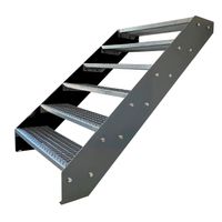 Stahltreppe 6 Stufen 80x114cm anthrazit