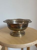 Versilberte Schale auf Fuss – Vintage Dekoschale Patina